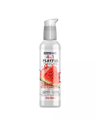 Lubrifiant chauffant et Massage comestible Pastèque 118ml SWISS NAVY - image 1
