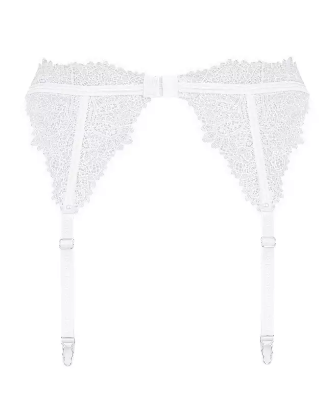 Porte-jarretelles Bianelle blanc Obsessive élégant pour mariage et occasions spéciales-10