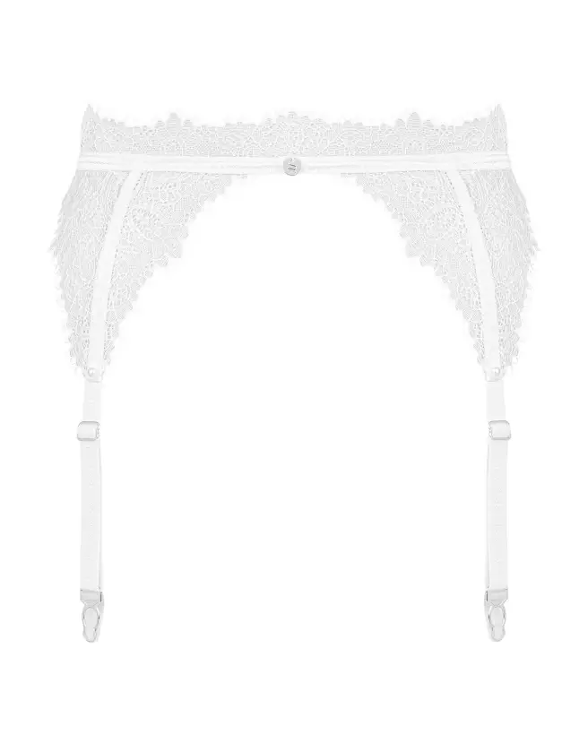 Porte-jarretelles Bianelle blanc Obsessive élégant pour mariage et occasions spéciales-11
