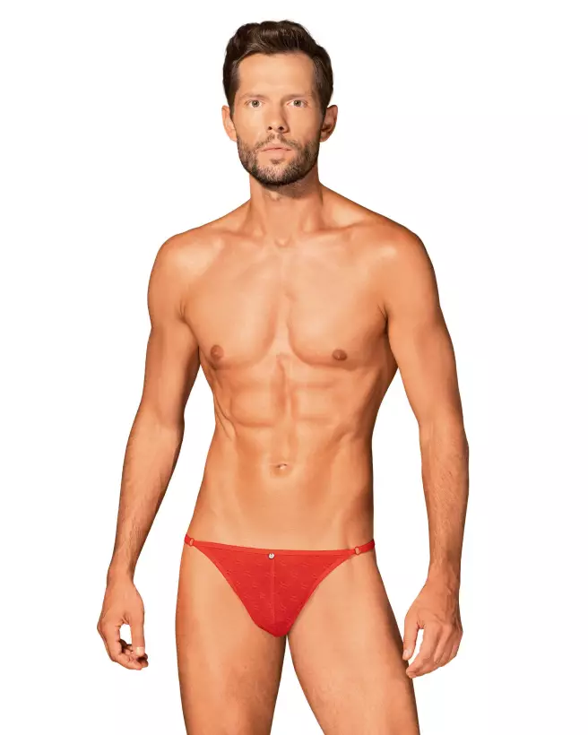 Image du String Homme Rouge Obsessive - Confort et Élégance pour Homme-1