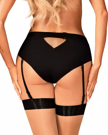 Culotte jarretière noire Editya de Obsessive, lingerie féminine élégante-4