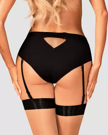 Culotte jarretière noire Editya de Obsessive, lingerie féminine élégante-8