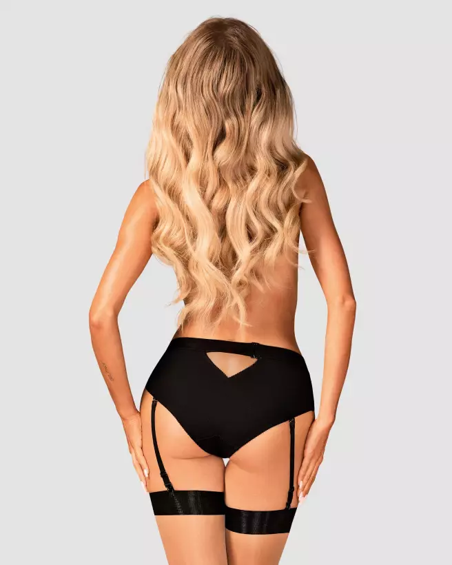 Culotte jarretière noire Editya de Obsessive, lingerie féminine élégante-10