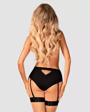 Culotte jarretière noire Editya de Obsessive, lingerie féminine élégante-10