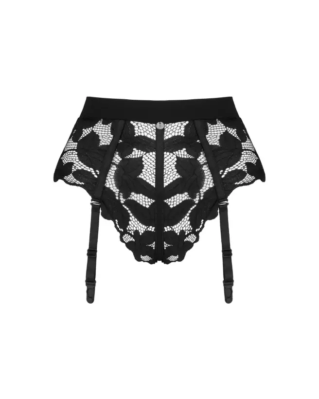 Culotte jarretière noire Editya de Obsessive, lingerie féminine élégante-11
