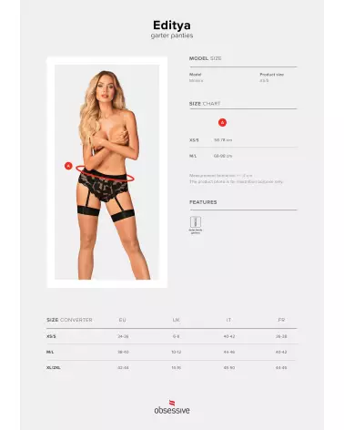 Culotte jarretière noire Editya de Obsessive, lingerie féminine élégante-13