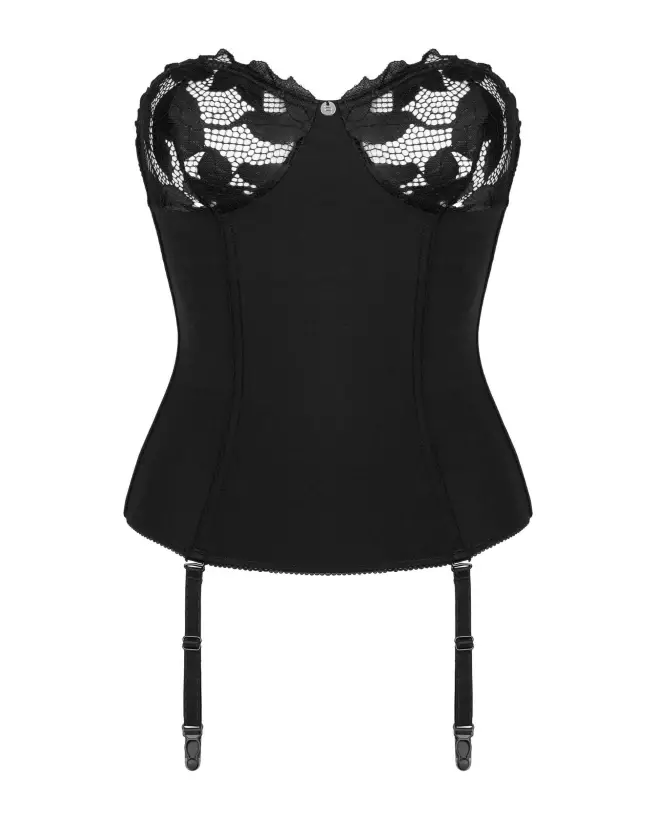 Corset noir Editya d'Obsessive pour silhouette élégante et raffinée-7