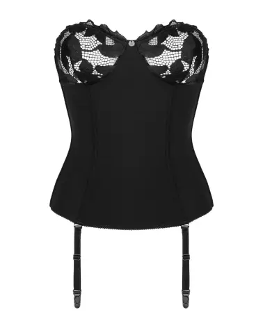 Corset noir Editya d'Obsessive pour silhouette élégante et raffinée-7