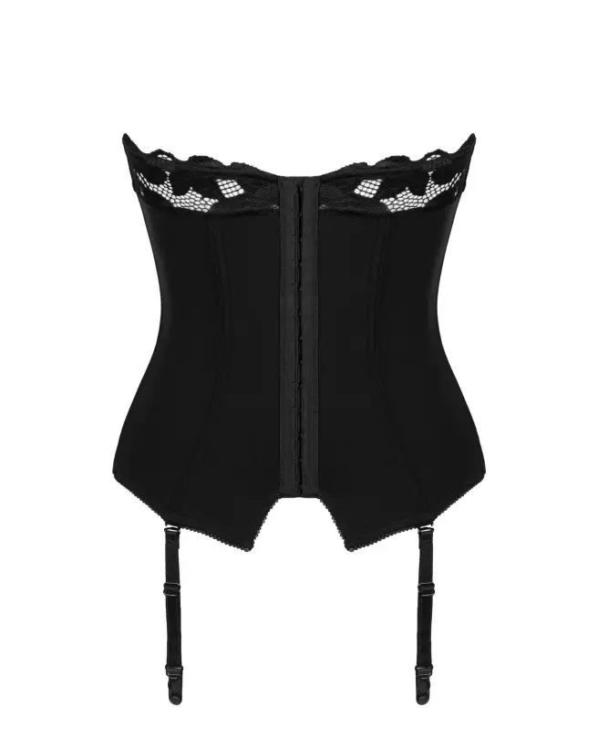 Corset noir Editya d'Obsessive pour silhouette élégante et raffinée-8