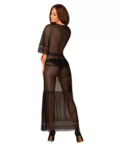 Peignoir noir Estiqua de marque Obsessive, élégant et confortable-4