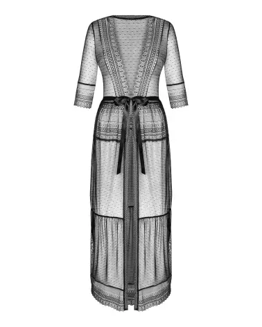 Peignoir noir Estiqua de marque Obsessive, élégant et confortable-7