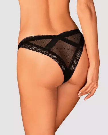 Photo de la culotte noire Estiqua de la marque Obsessive, confort élégant en lingerie-6