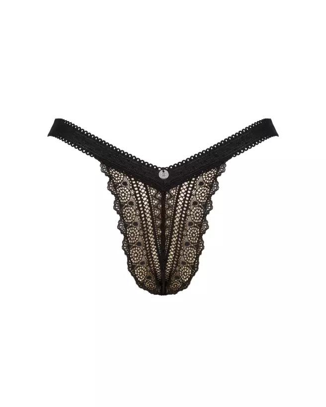 Photo de la culotte noire Estiqua de la marque Obsessive, confort élégant en lingerie-11