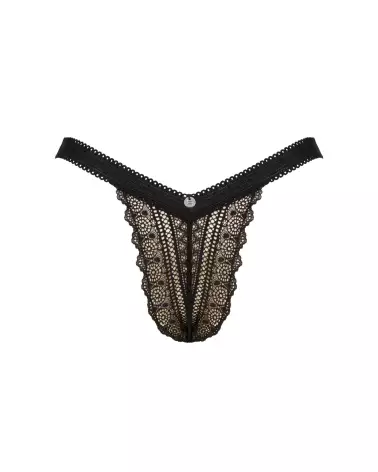 Photo de la culotte noire Estiqua de la marque Obsessive, confort élégant en lingerie-11