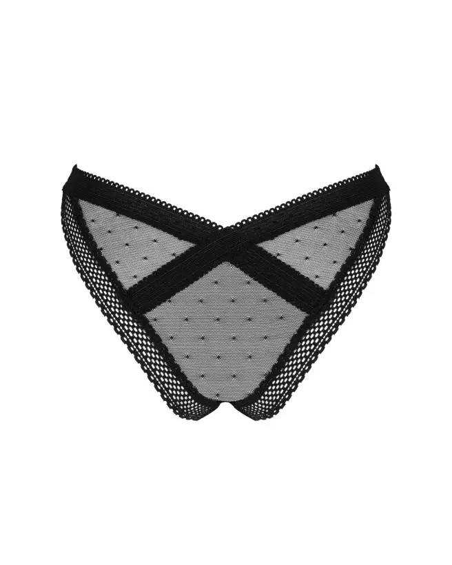 Photo de la culotte noire Estiqua de la marque Obsessive, confort élégant en lingerie-12