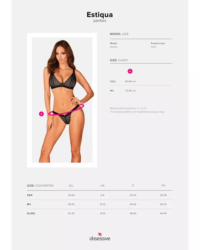 Photo de la culotte noire Estiqua de la marque Obsessive, confort élégant en lingerie-13