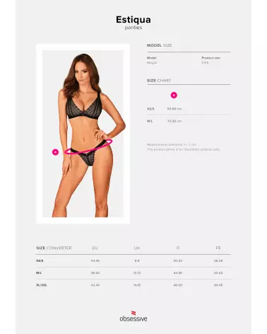 Photo de la culotte noire Estiqua de la marque Obsessive, confort élégant en lingerie-13