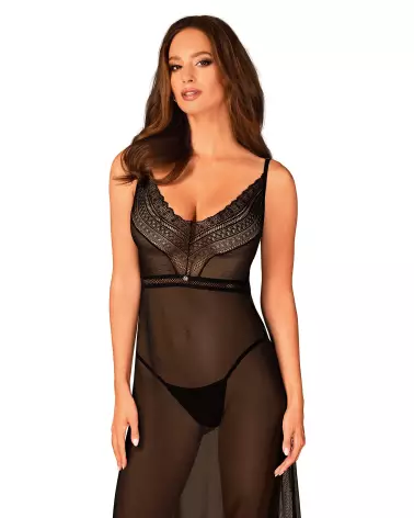 Nuisette longue noire Obsessive élégante et confortable-1