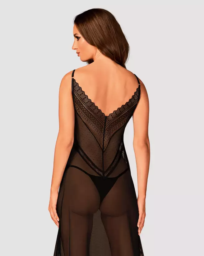 Nuisette longue noire Obsessive élégante et confortable-4