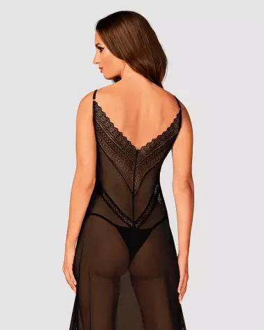 Nuisette longue noire Obsessive élégante et confortable-4