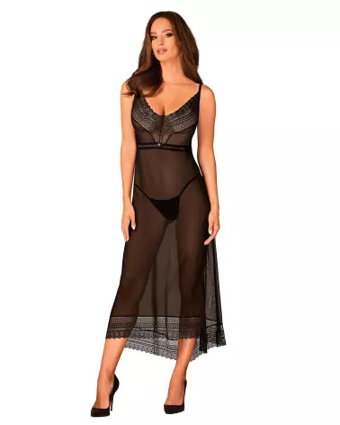 Nuisette longue noire Obsessive élégante et confortable-5