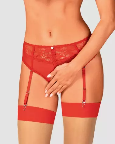 Culotte jarretelle Dagmarie rouge par Obsessive, lingerie féminine élégante-4