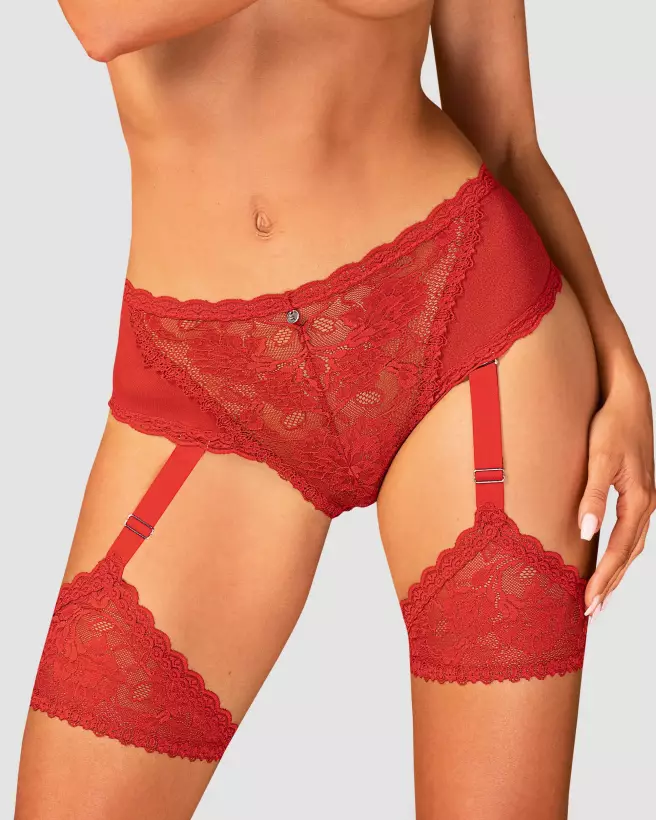 Culotte jarretière rouge Belovya Obsessive, lingerie élégante et séduisante-7