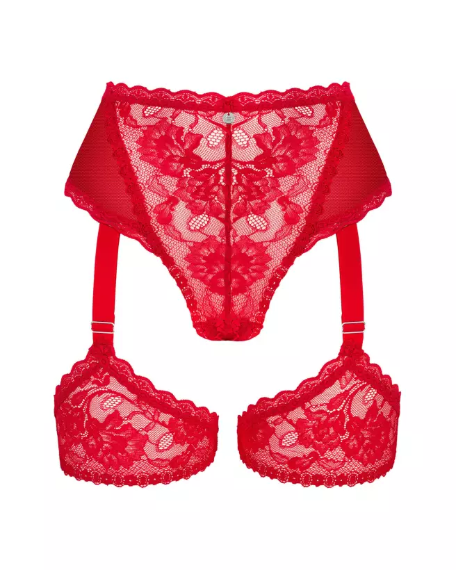 Culotte jarretière rouge Belovya Obsessive, lingerie élégante et séduisante-12