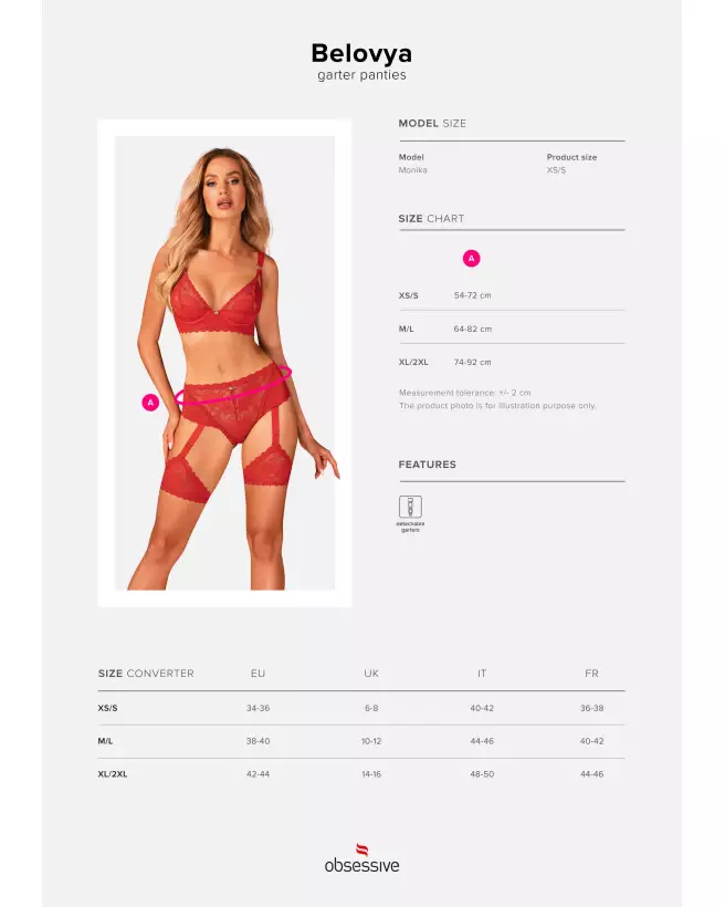 Culotte jarretière rouge Belovya Obsessive, lingerie élégante et séduisante-13