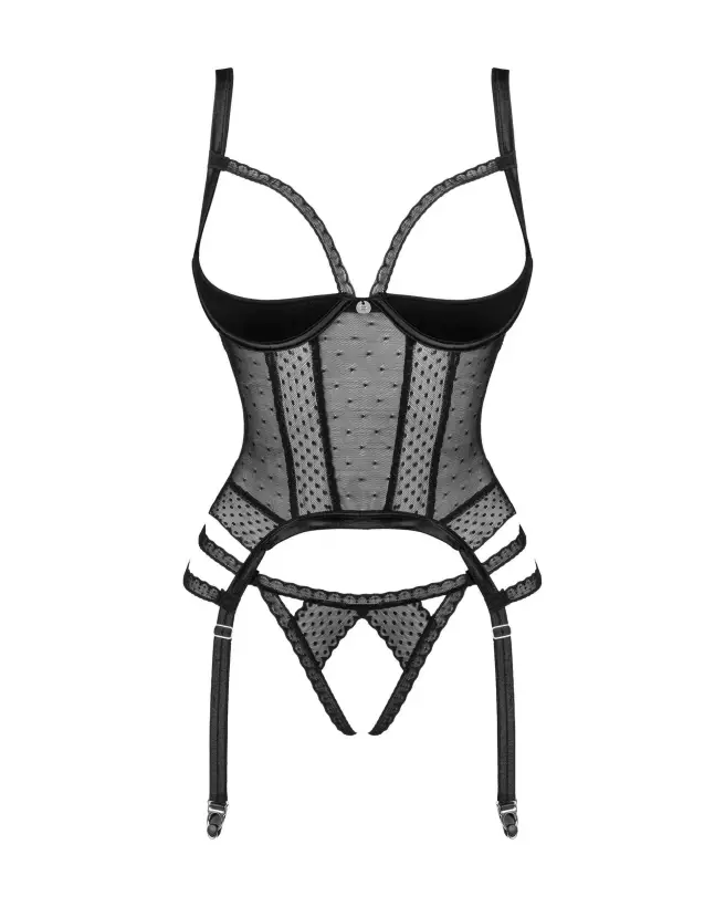 Lanelia Corset Noir Obsessive - Lingerie fine élégante et séduisante-7