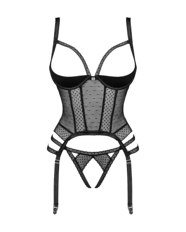 Lanelia Corset Noir Obsessive - Lingerie fine élégante et séduisante-7