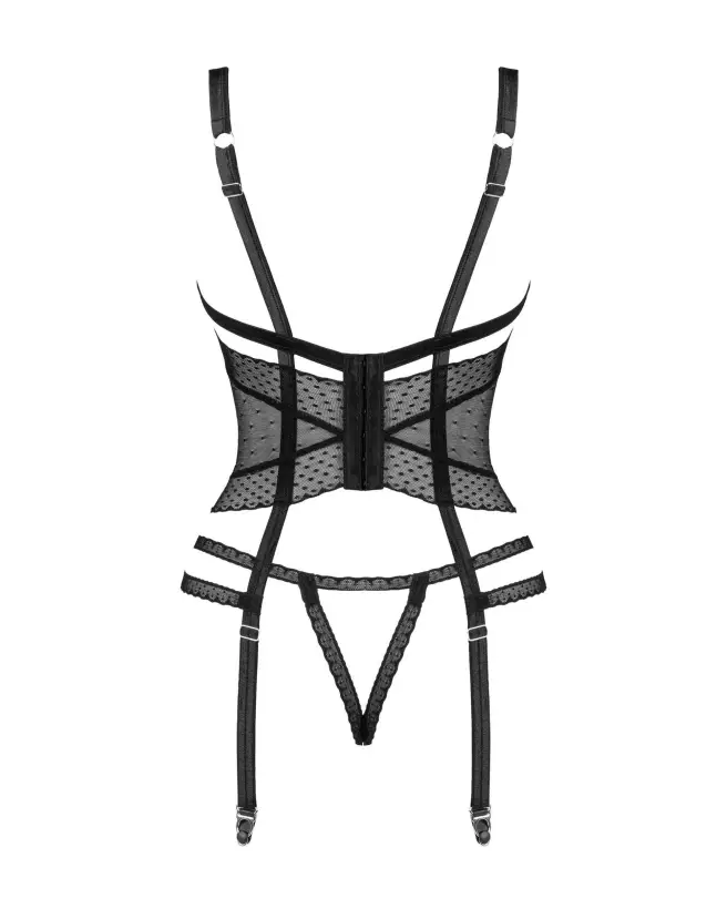 Lanelia Corset Noir Obsessive - Lingerie fine élégante et séduisante-8