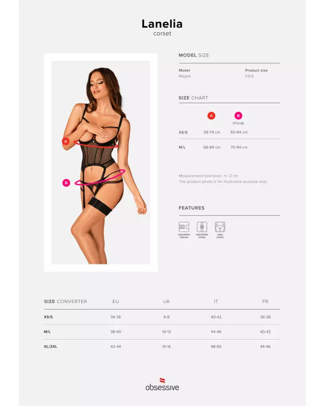 Lanelia Corset Noir Obsessive - Lingerie fine élégante et séduisante-9