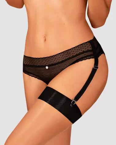 Culotte jarretière noire Obsessive élégante et séduisante-3