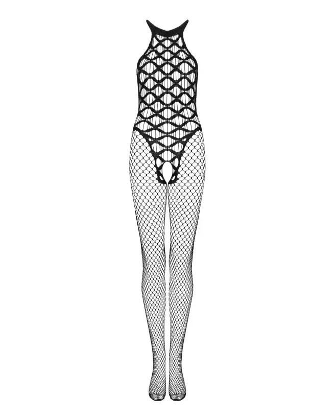 G332 Bodystocking Obsessive en dentelle noire avec motifs floraux-7