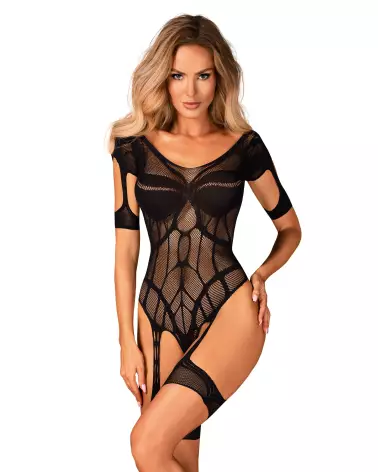 Photo du Bodystocking G334 Obsessive en résille noire, élégance et séduction-1