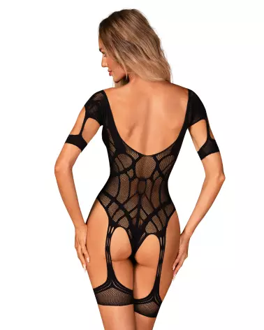 Photo du Bodystocking G334 Obsessive en résille noire, élégance et séduction-2