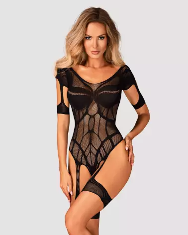 Photo du Bodystocking G334 Obsessive en résille noire, élégance et séduction-3
