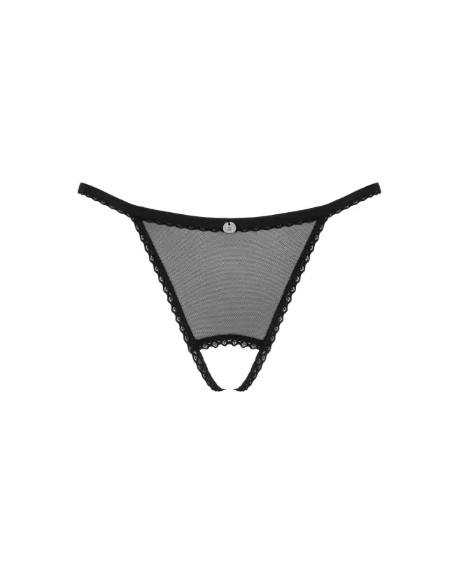 Image du Celia String Ouvert Noir par Obsessive, lingerie séduisante et confortable-11