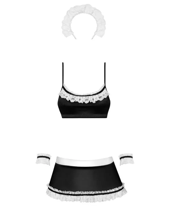 Costume de soubrette sexy noir Obsessive pour femme-5