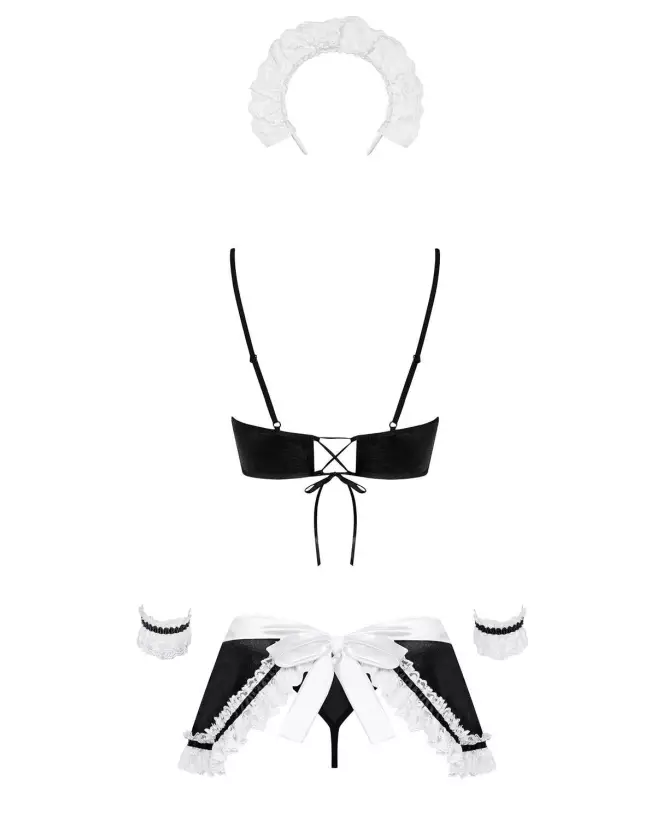 Costume de soubrette sexy noir Obsessive pour femme-6