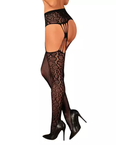 Image des bas jarretelles S821 noirs de Obsessive, élégance et séduction en lingerie fine-2