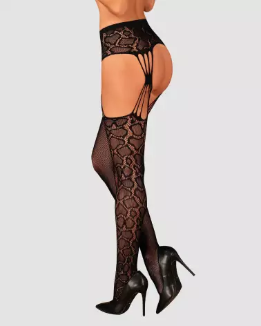 Image des bas jarretelles S821 noirs de Obsessive, élégance et séduction en lingerie fine-3