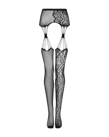 Image des bas jarretelles S821 noirs de Obsessive, élégance et séduction en lingerie fine-11