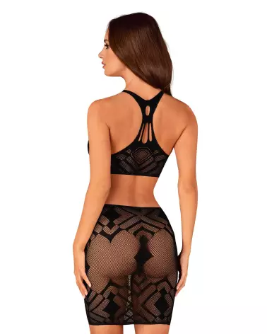 Photo de l'ensemble K101 Top et Jupe Noir Obsessive, tenue sexy et élégante-2