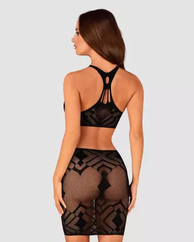 Photo de l'ensemble K101 Top et Jupe Noir Obsessive, tenue sexy et élégante-6