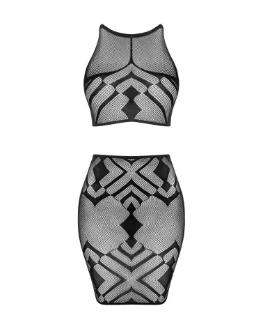 Photo de l'ensemble K101 Top et Jupe Noir Obsessive, tenue sexy et élégante-7