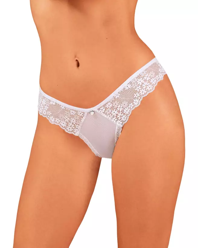 Photo de la culotte Heavenlly blanche d'Obsessive, lingerie féminine élégante et confortable-3