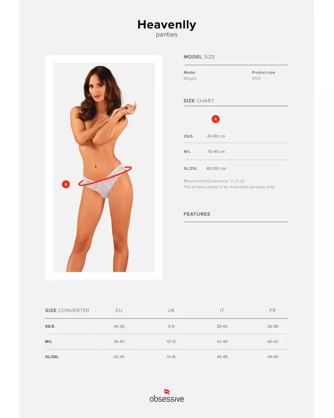 Photo de la culotte Heavenlly blanche d'Obsessive, lingerie féminine élégante et confortable-12