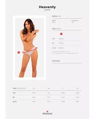 Photo de la culotte Heavenlly blanche d'Obsessive, lingerie féminine élégante et confortable-12